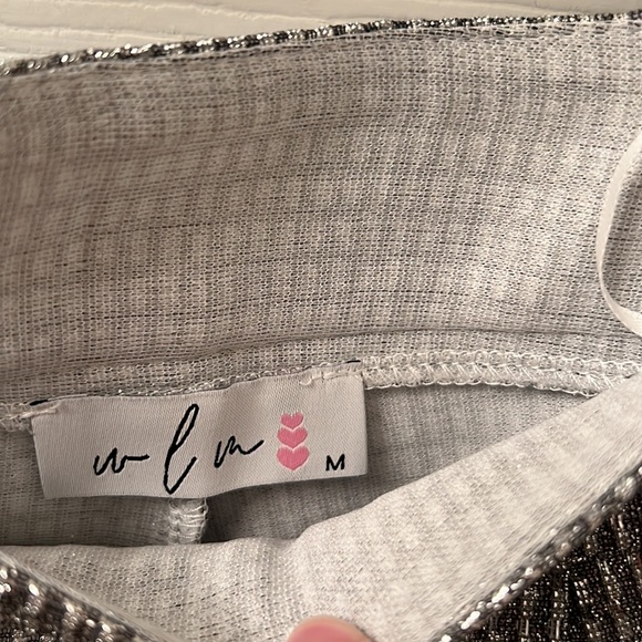 Silver Wide Legged Trouser Style Pants - Picture 2 of 2